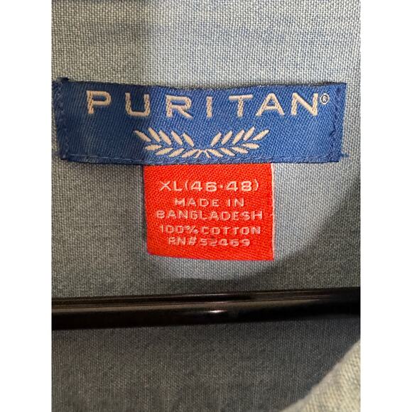 Vintage Puritan Mens Peacock Embroidered Short Sleeve Shirt Size: XL - Picture 2 of 4